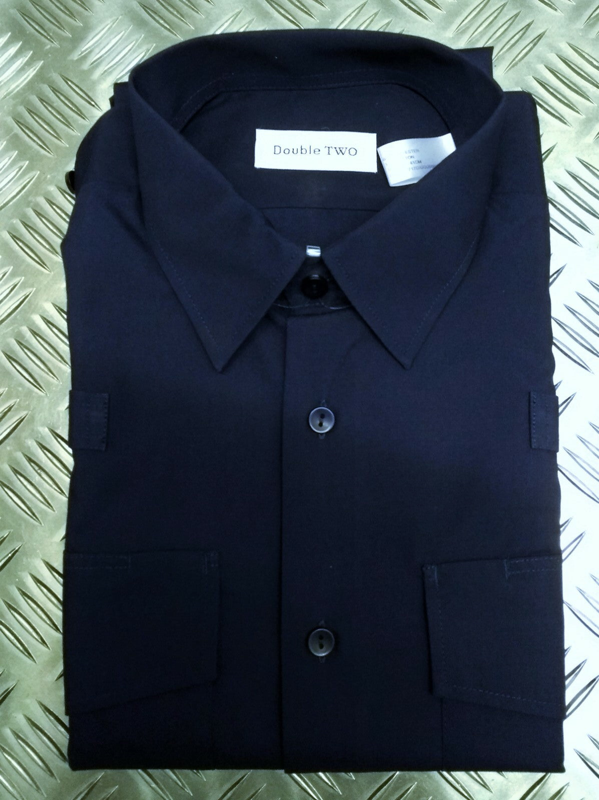 Blue Shirt Long Sleeve Double Two Brand Working Dress Navy Blue NEW