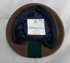 Khaki Beret Cap OFC Pattern Petersham Rim by Goldings 55cm