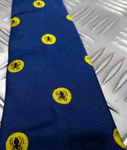 Navy Blue Polyester Tie with Black / Yellow Spider Motif - NEW