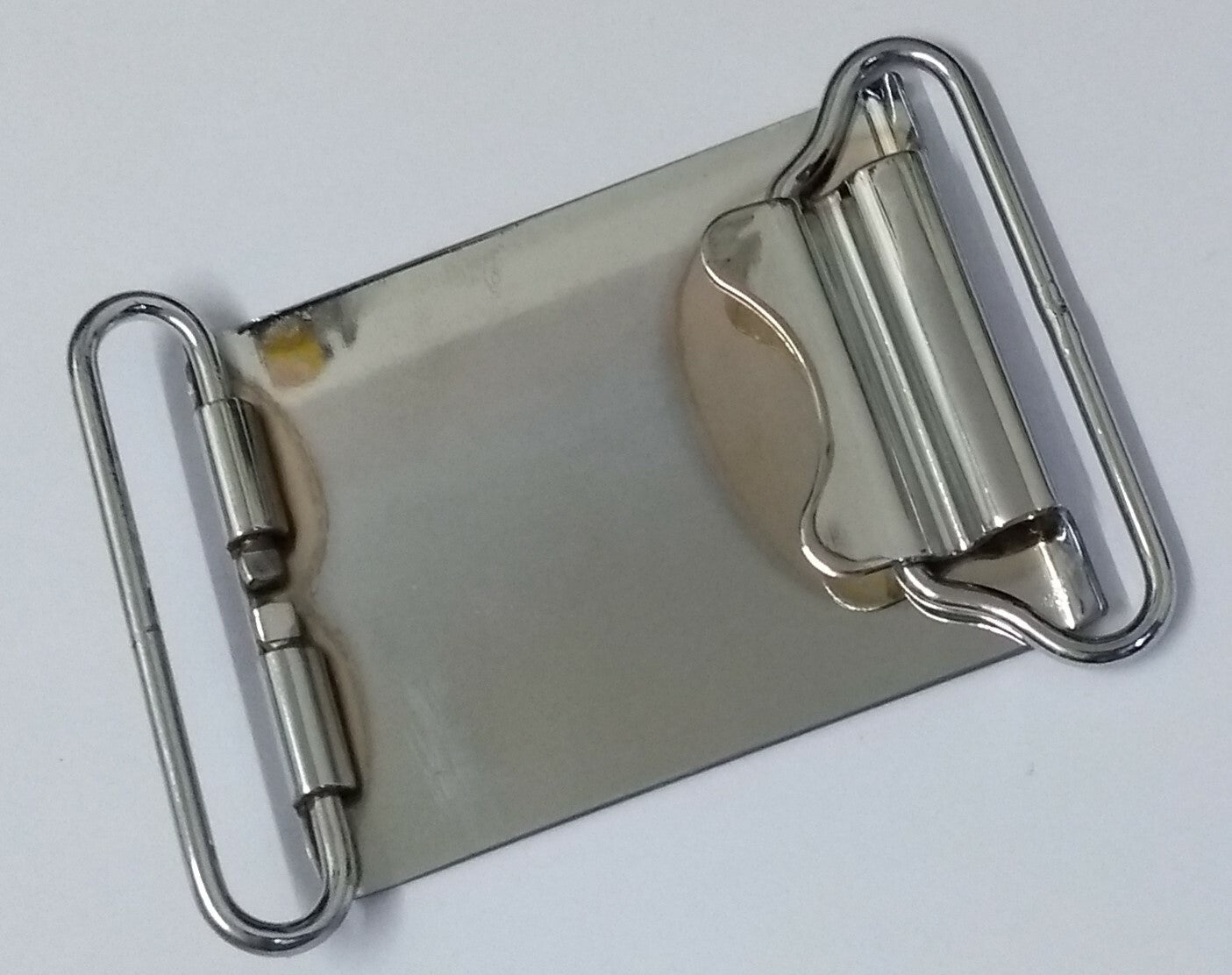 62mm Chrome Buckle Plate Buckle Set No Insignia British Issue STD270