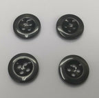 Genuine Vintage Issue 4 Hole Plastic Buttons Black x4 16.5mm 27L