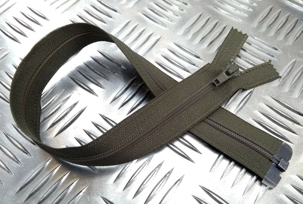 Genuine British Issue OPTI 44cm Open End Zip Zipper Army Green