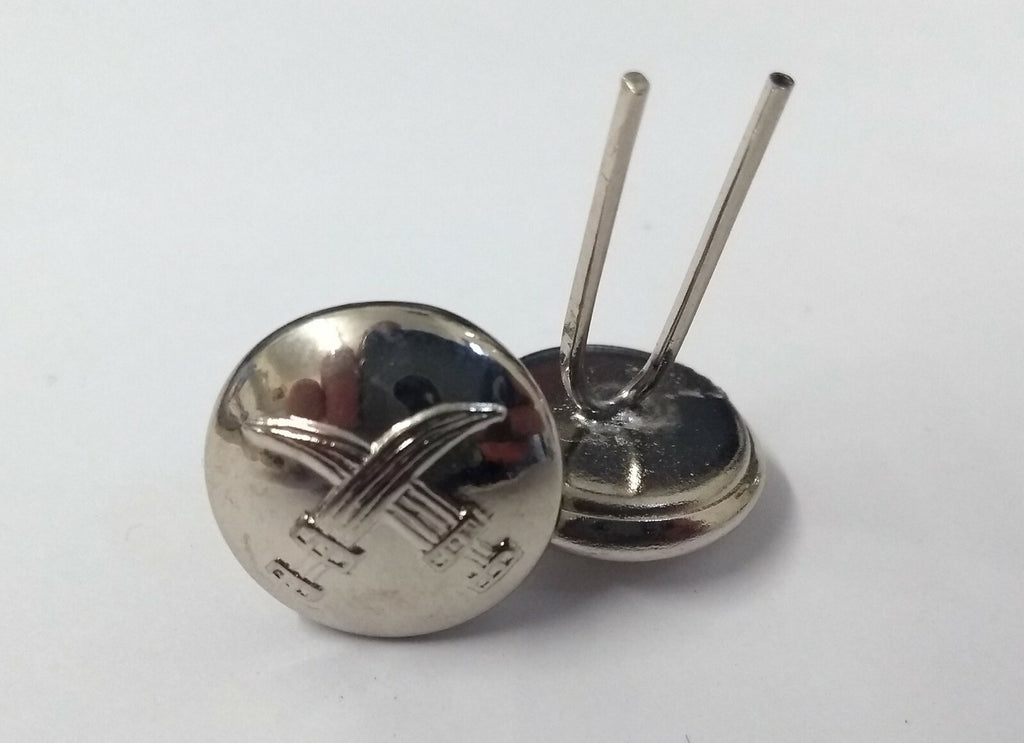Genuine British Made Bahrain Obsolete Insignia Chrome Prong Buttons X10 ASBT234