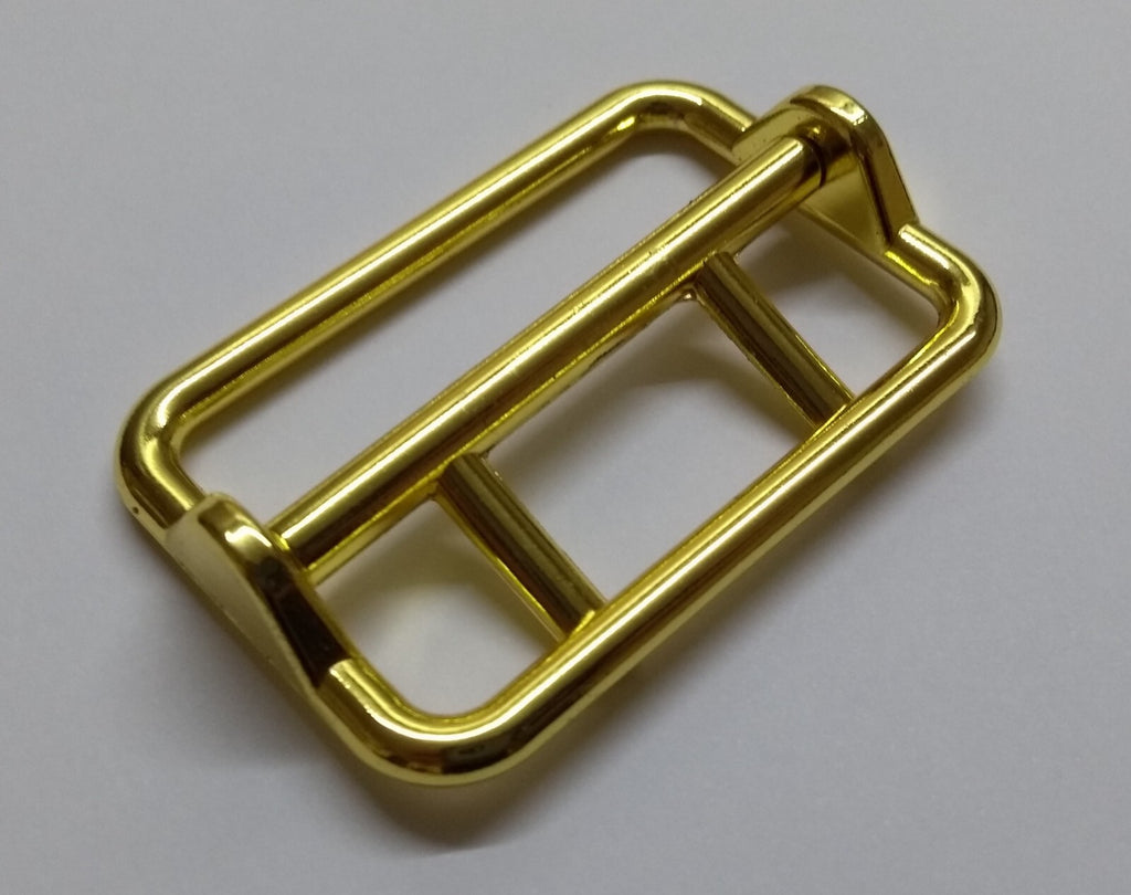 Sam Browne Buckle Double Prong High Sheen Gold Finish For Max 2" Belts