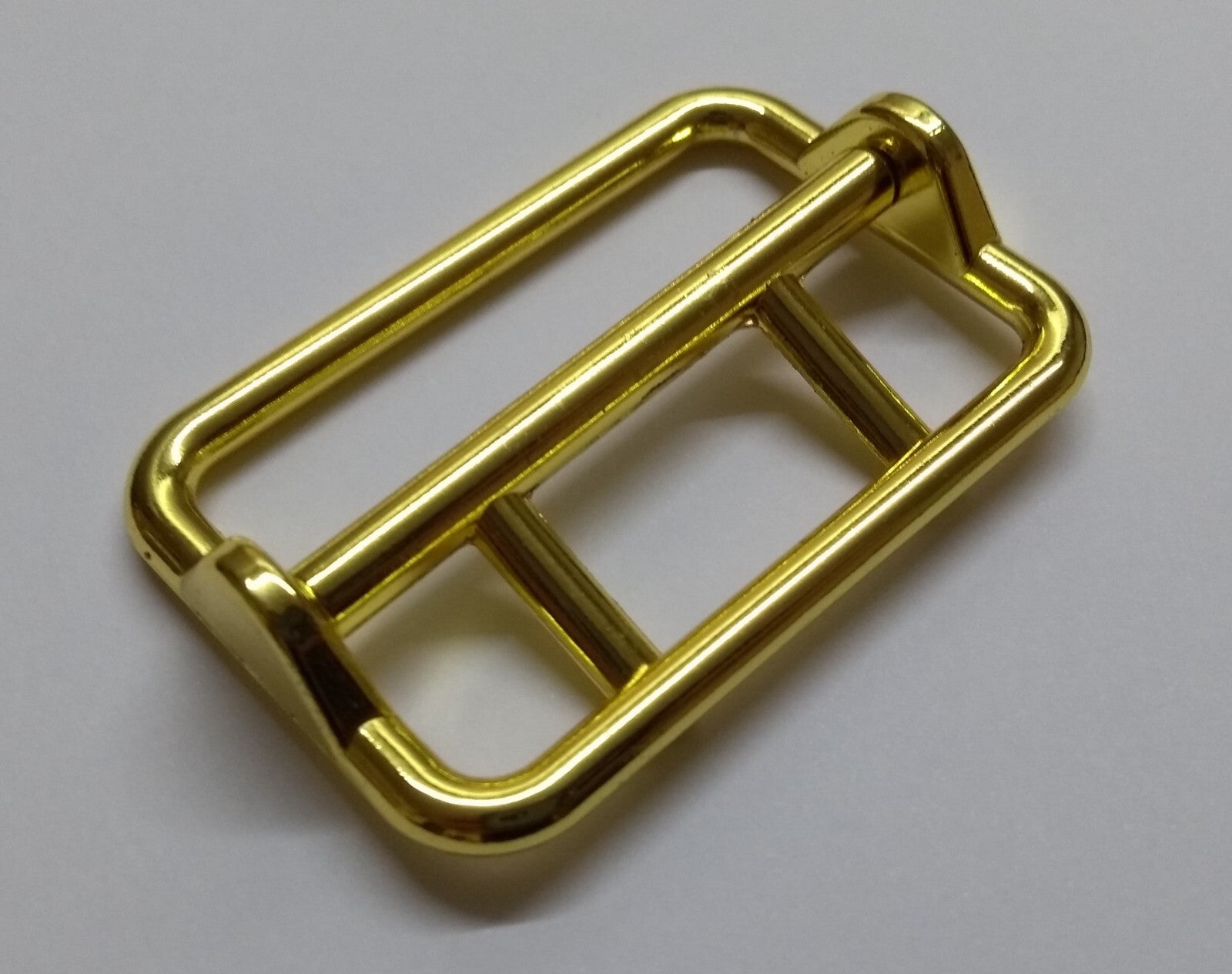 Sam Browne Buckle Double Prong High Sheen Gold Finish For Max 2" Belts