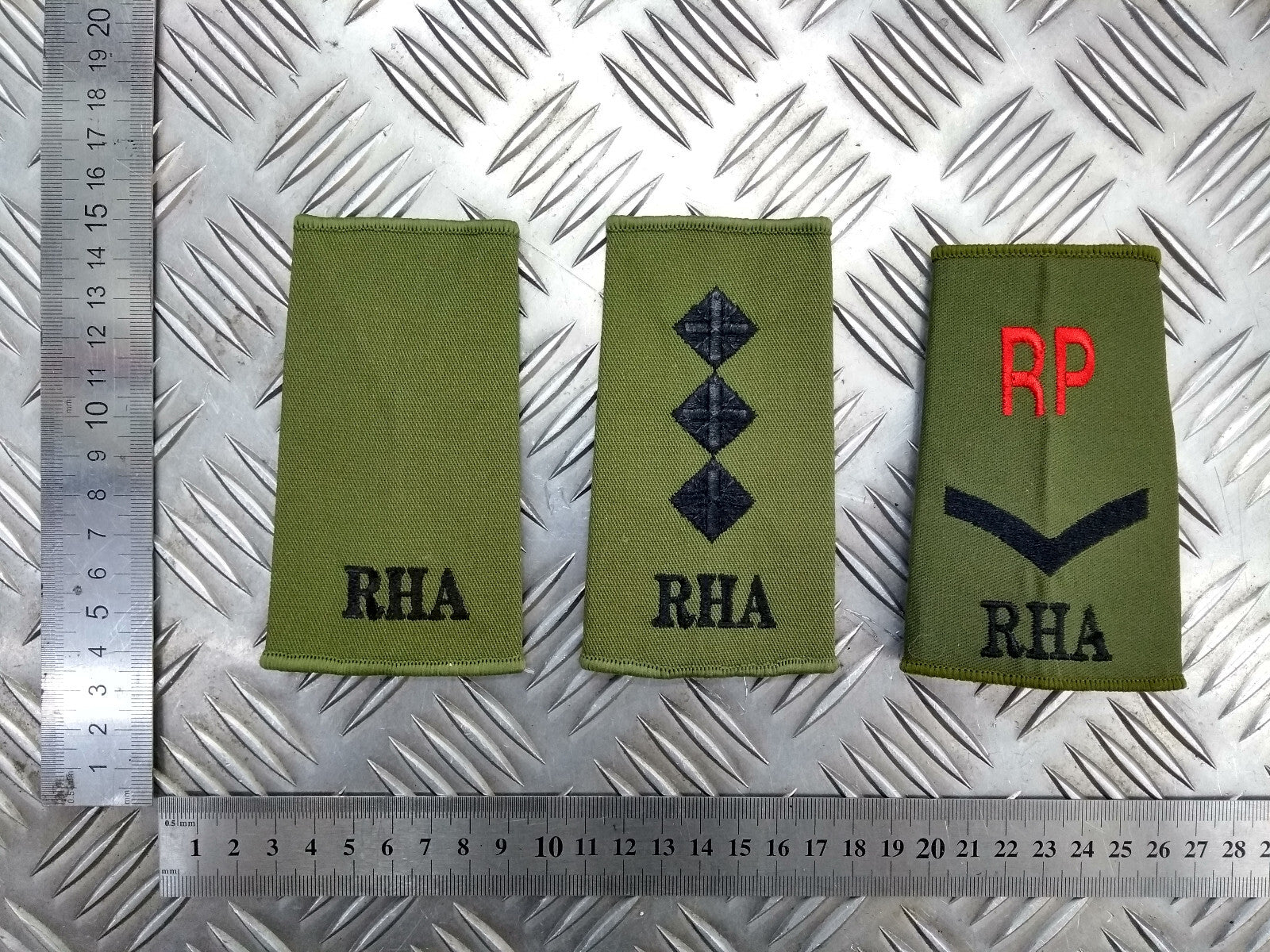 Royal Horse Artillery RHA OD Green Rank Slides British Army - NEW