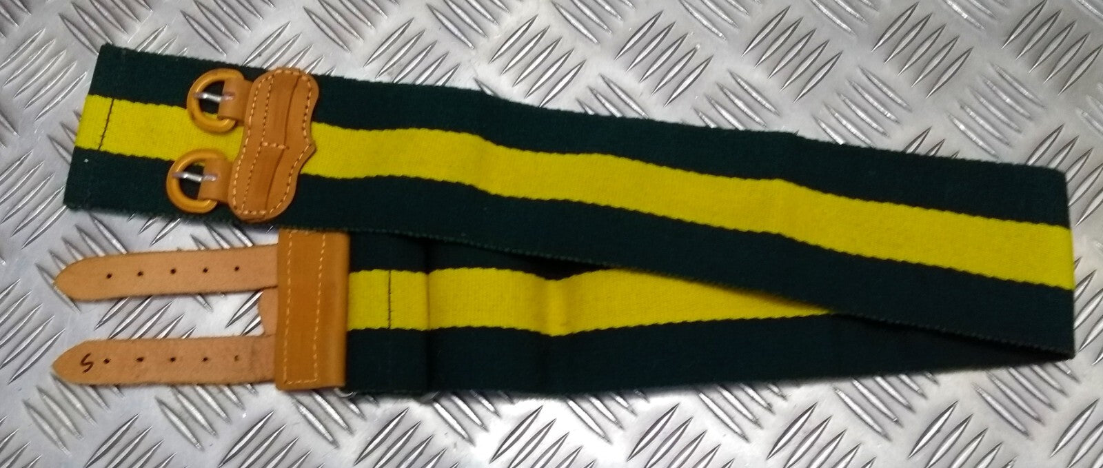Jamaica 3rd Battalion JDF Two Tone Stable Belt With Double Leather Strap Buckles