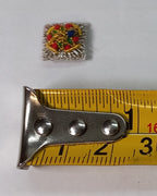 Shoulder Pips 3/8" Silver / Coloured Hand Embroidered H/E Bath Stars 1 Pair