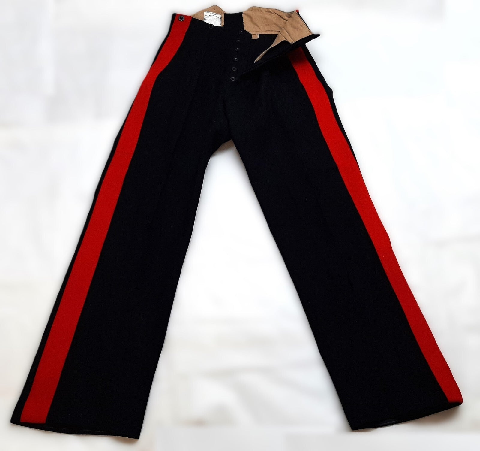 Vintage No1 Trousers British Army Red Stripe Blues Other Ranks 1966 Faulty
