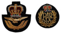 Hat Badges RAF Royal Air Force OFC and OA Embroidered for Dress / Visor Caps