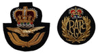 Hat Badges RAF Royal Air Force OFC and OA Embroidered for Dress / Visor Caps