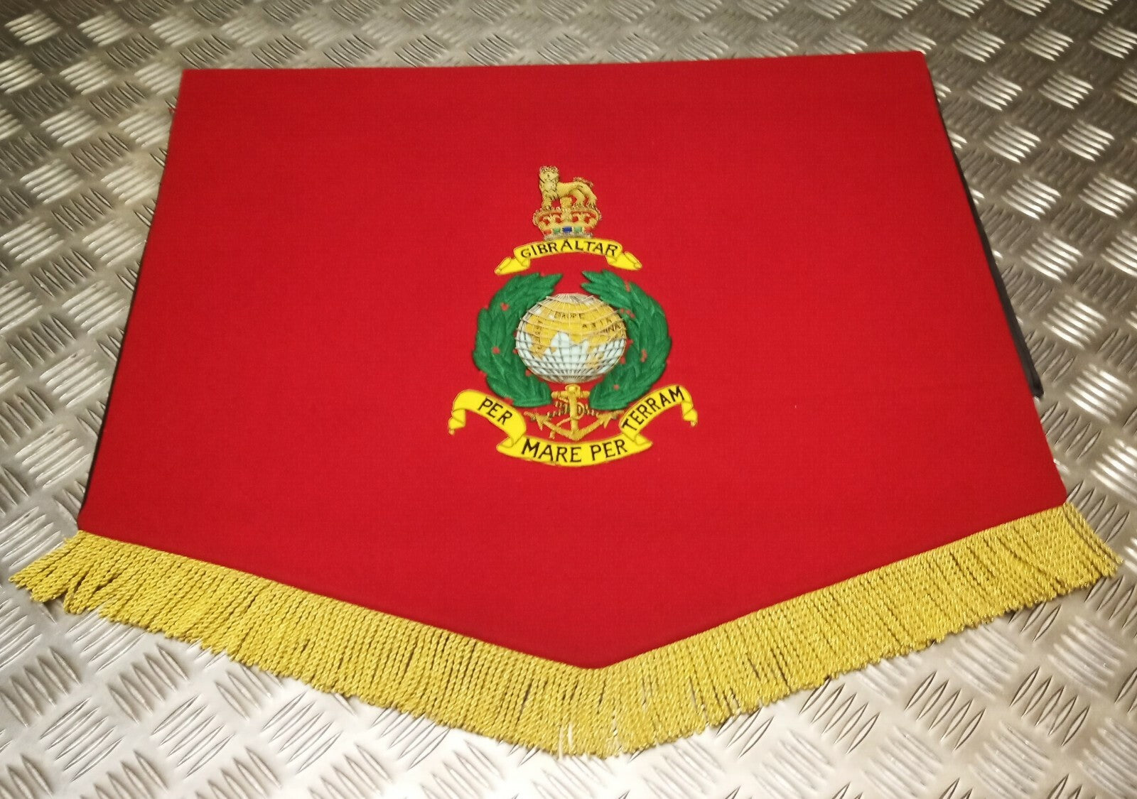 British Royal Marines RM Ceremonial / Lectern Banner PER MARE PER TERRAM