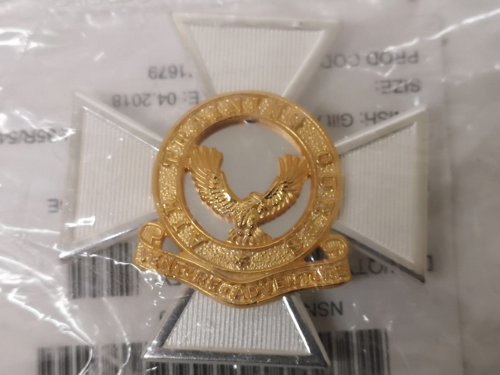 RAF Chaplains Pin on Scarf Badge Gilt and Silver Plated Royal Air Force ATC - NEW