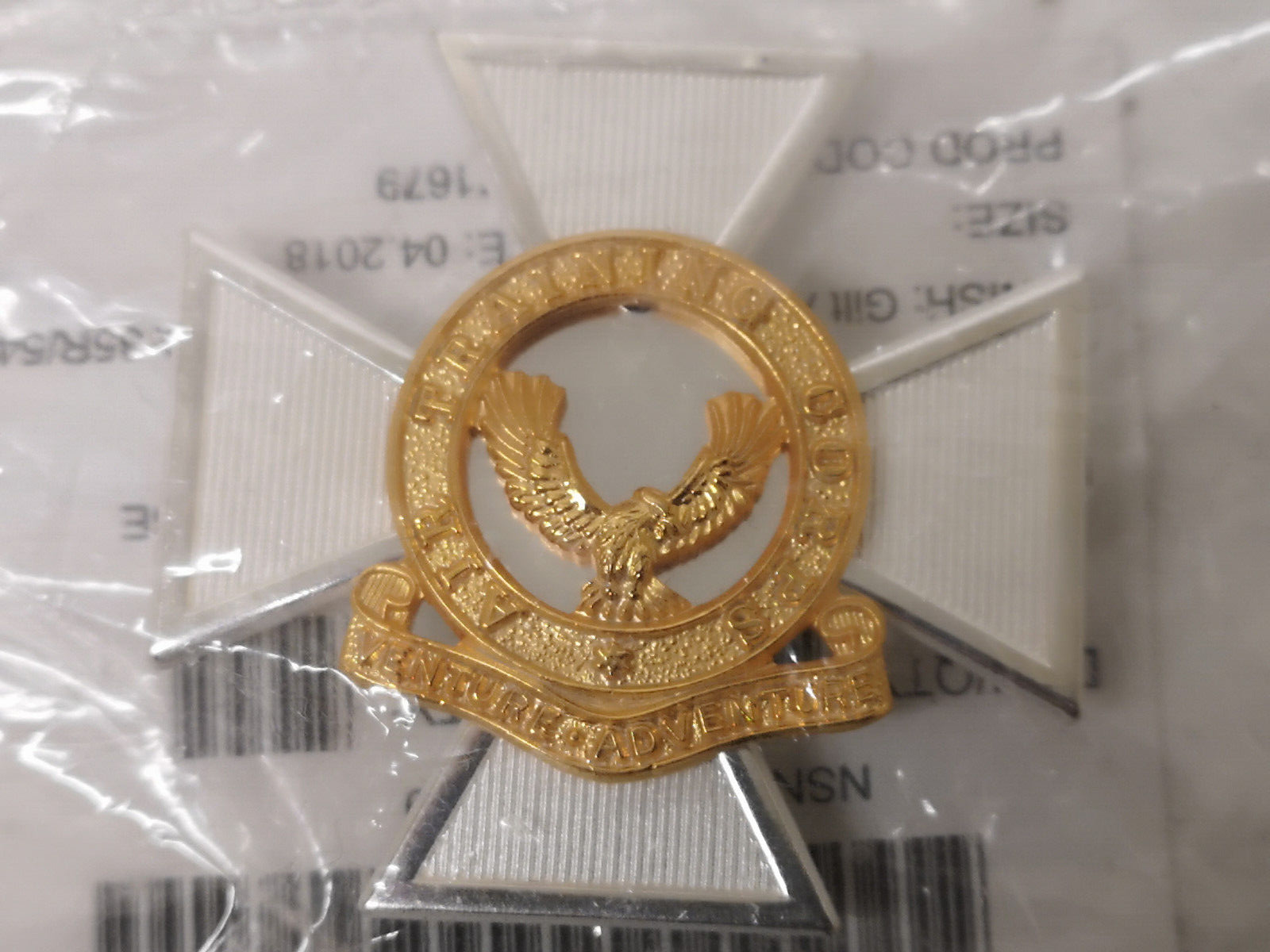 RAF Chaplains Pin on Scarf Badge Gilt and Silver Plated Royal Air Force ATC - NEW