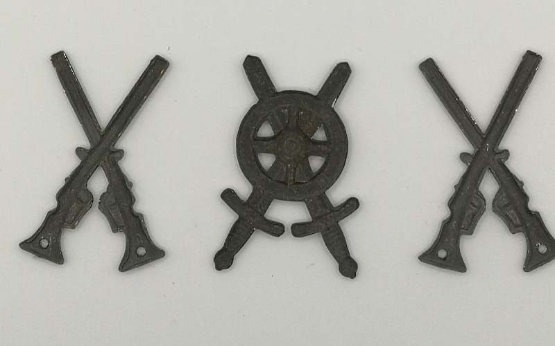 Infantry and Logistics Collar Badges Genuine Swedish