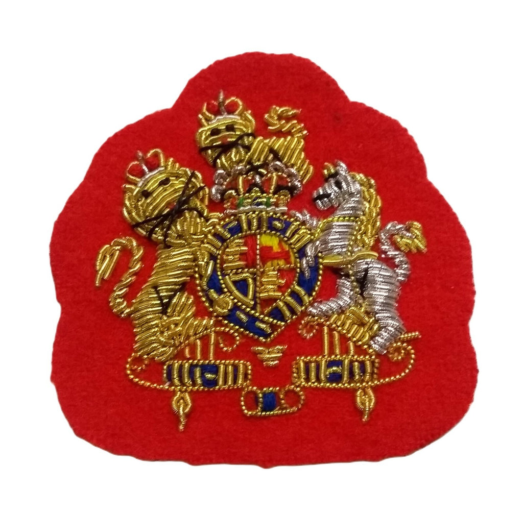 Mess Kit Badge WO1 on Red British Hand Embroidered Insignia Arm Patch