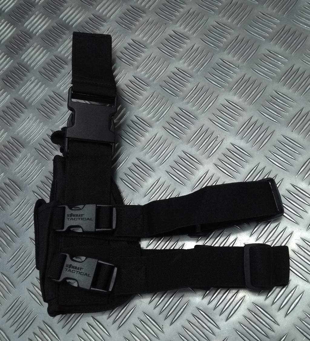 Drop Leg Holster Stealth Black Airsoft Universal Size Cordura Construction NEW