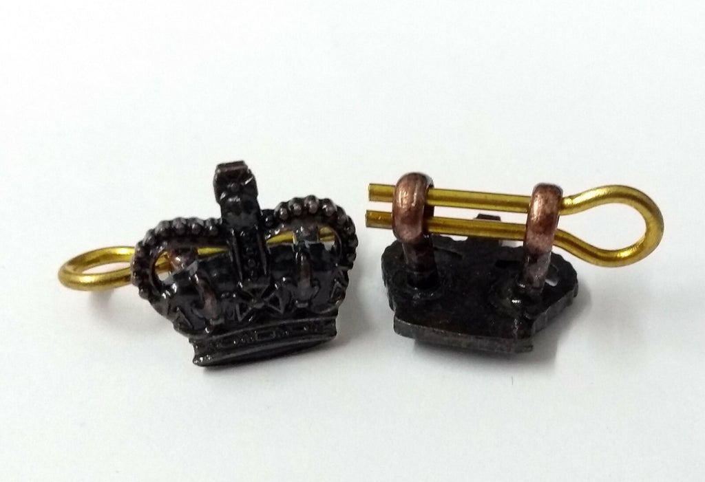 Genuine British Standard Dress Issue Small 1/2" Queens Crowns X2 GIM98
