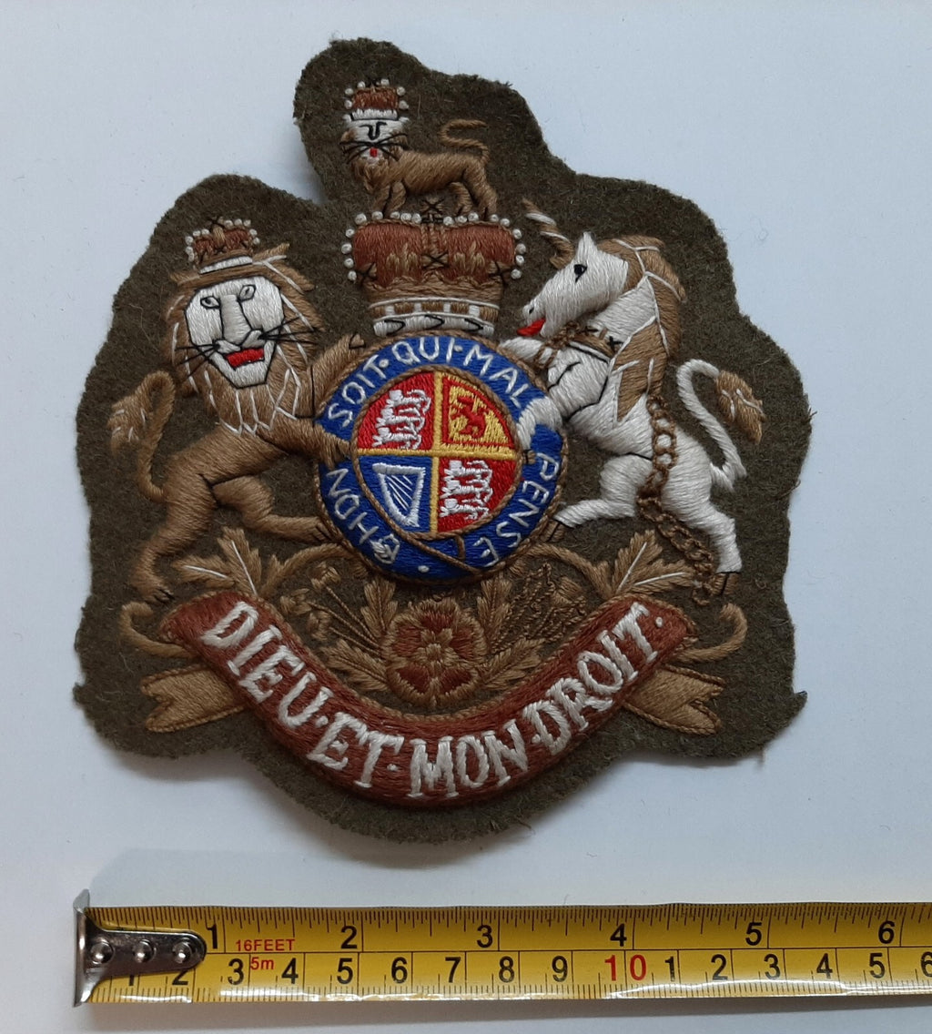 Army Guards Crest No2 Extra Large Embroidered Dieu ET MON DROIT Insignia Patch