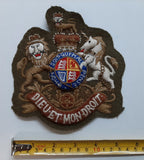 Army Guards Crest No2 Extra Large Embroidered Dieu ET MON DROIT Insignia Patch