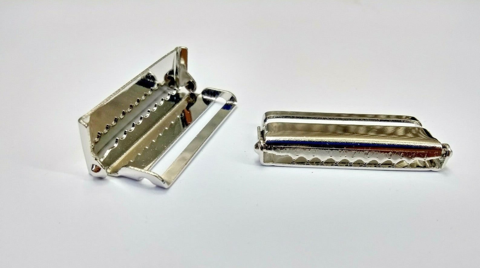 Metal Brace Clip Adjuster Plain Silver Colour 1½''(38mm) Inside Strap Hole NEW