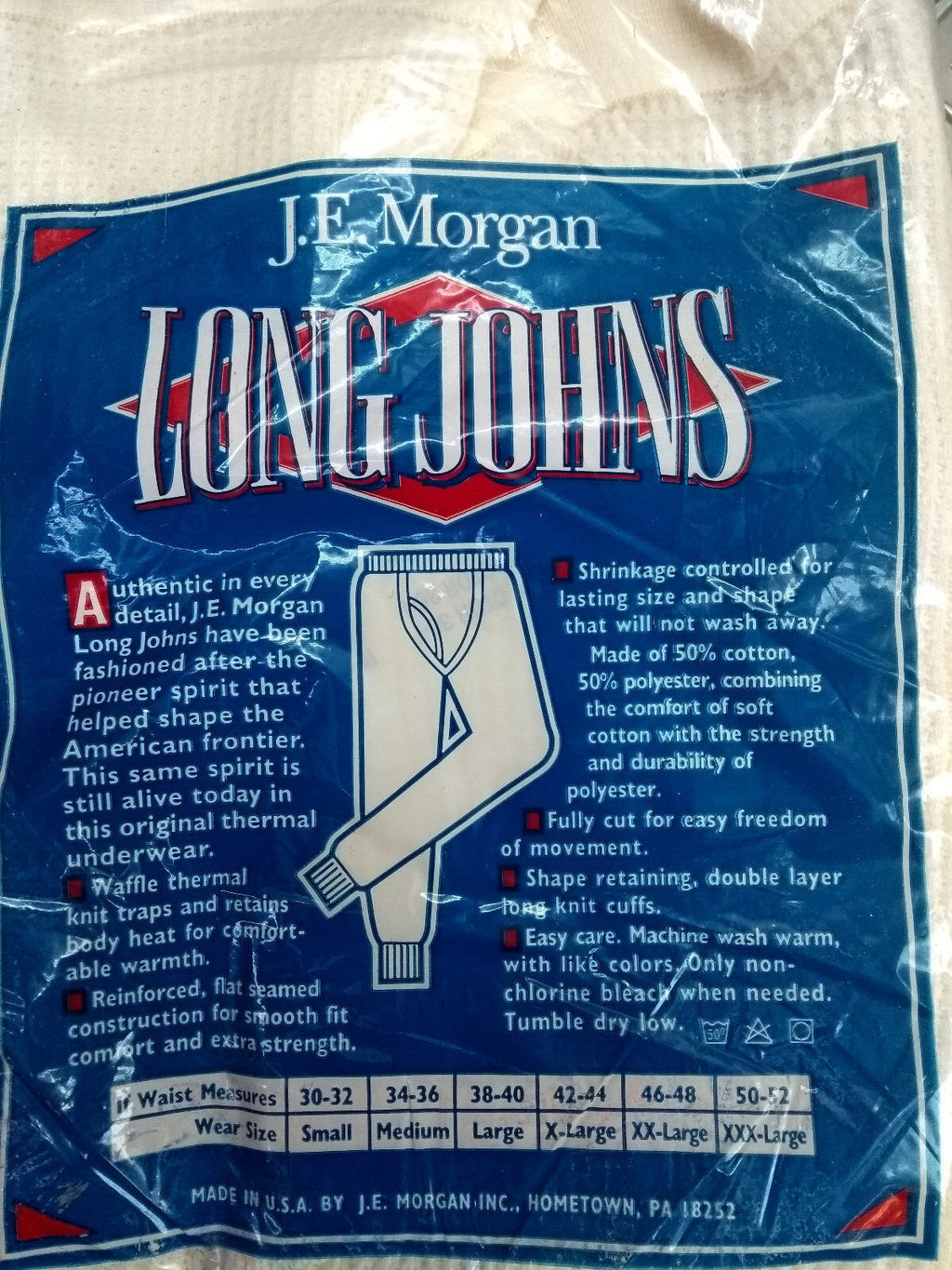 Waffle Thermal Ankle Length Long Johns Underpants Genuine US Made J.E. Morgan