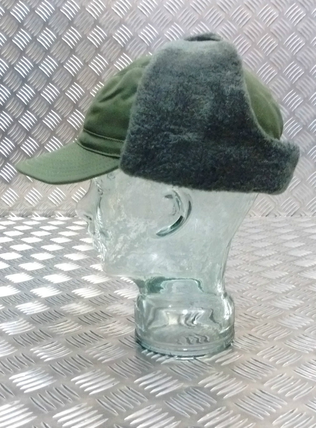Genuine Swedish Army Green Cold Weather / Dog / Trapper Hat 58cm - NEW