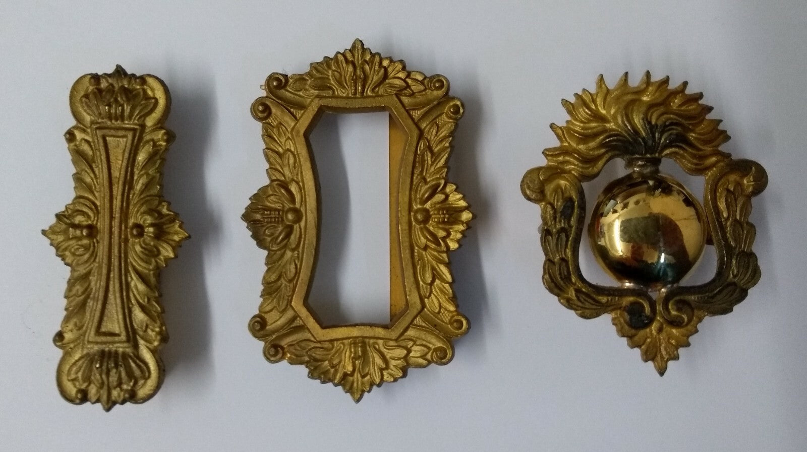 Vintage Cross Belt Army Ceremonial Decorative Buckle Tip Slide & Insignia Set