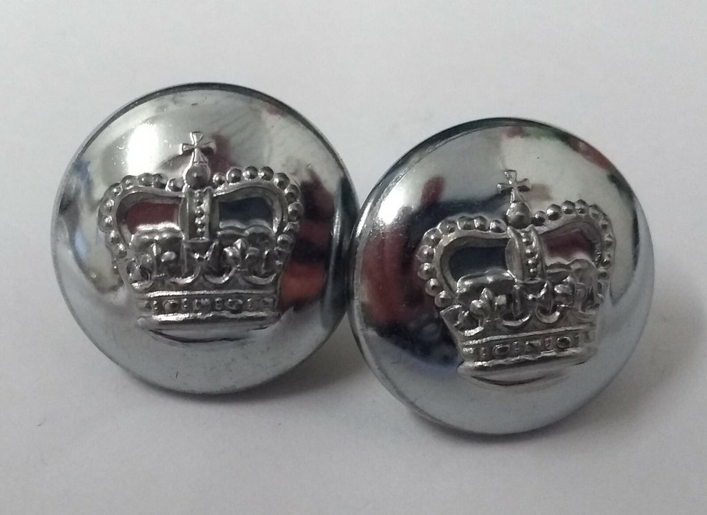 Genuine Vintage British Issue St Edwards Crown Buttons Chrome ASBT89