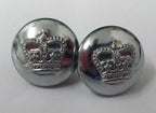 Genuine Vintage British Issue St Edwards Crown Buttons Chrome ASBT89