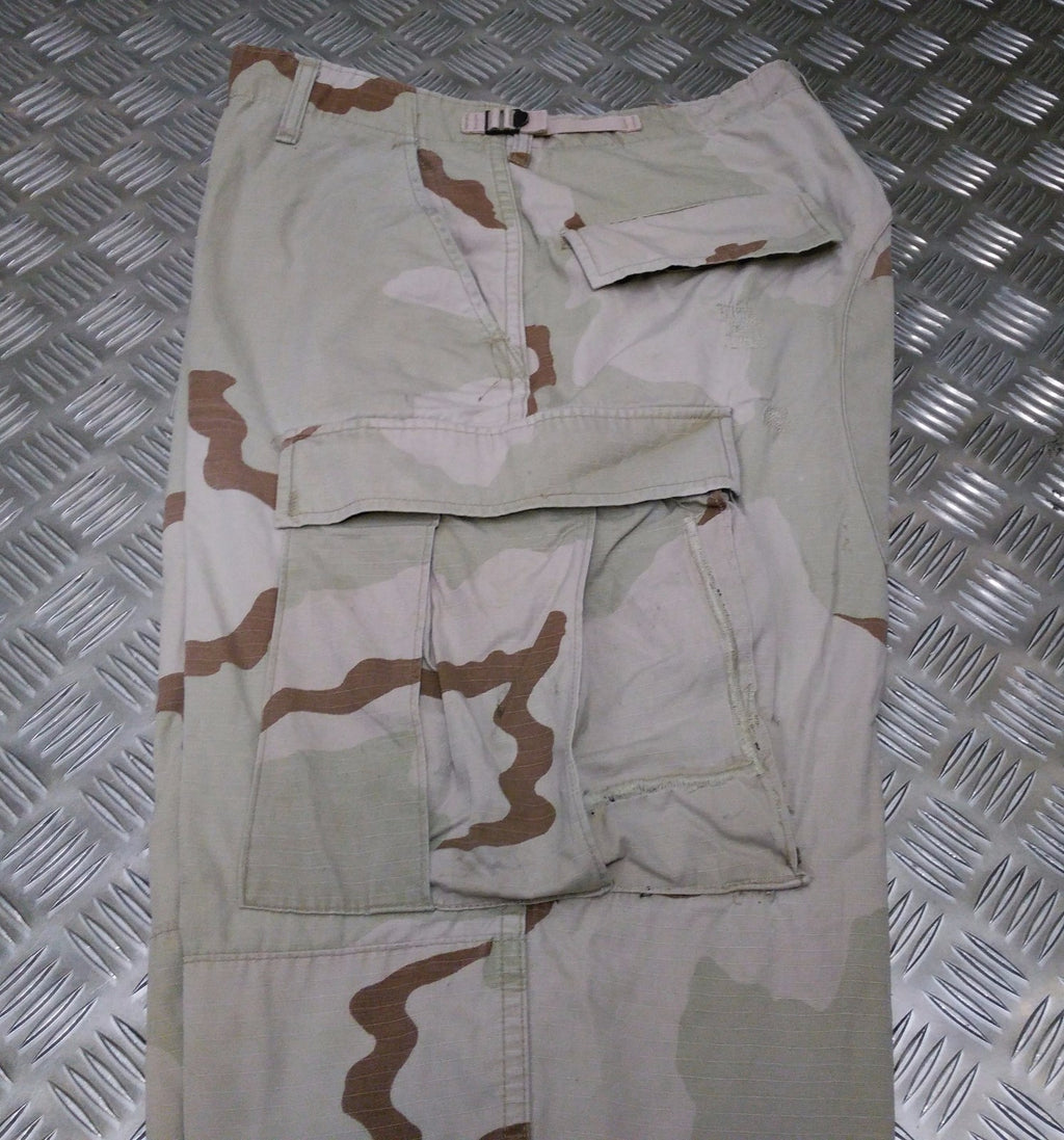 Genuine US Ripstop 6 Pocket Combat / Field Cut Down Trousers Desert Camo Shorts