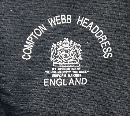 British Beret Compton Webb England Black Lined Wool Leather Edge Asst