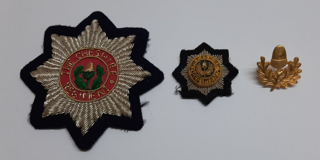 Cheshire Regiment Blazer and Beret Badge with a Collar Badge Vintage