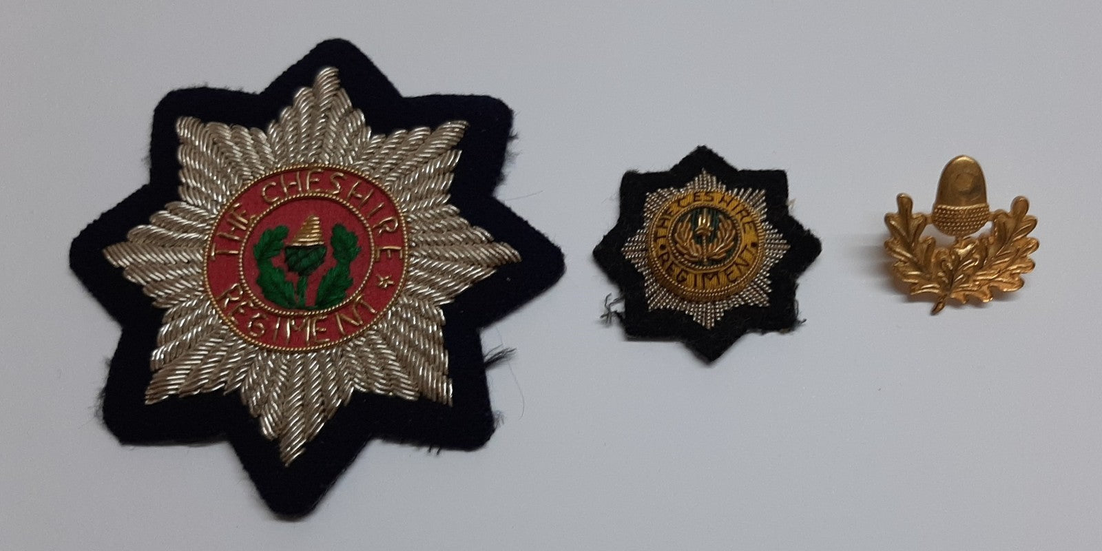 Cheshire Regiment Blazer and Beret Badge with a Collar Badge Vintage