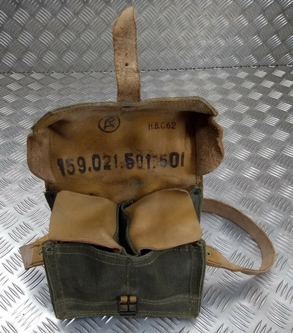Genuine Vintage French Canvas Utility or Ammunitions Side Bag Carrier