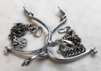 British Army Spurs Chrome With Boot Chains Household Cavalry HCav Swan Neck