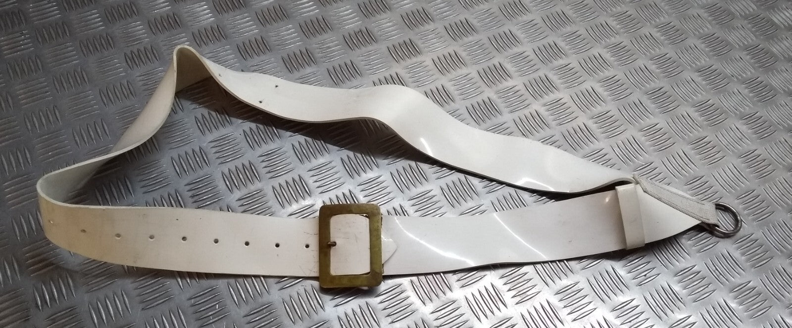 White Sling Drum Strap PVC British & Cavalry Type Bandsmen Cross Belt