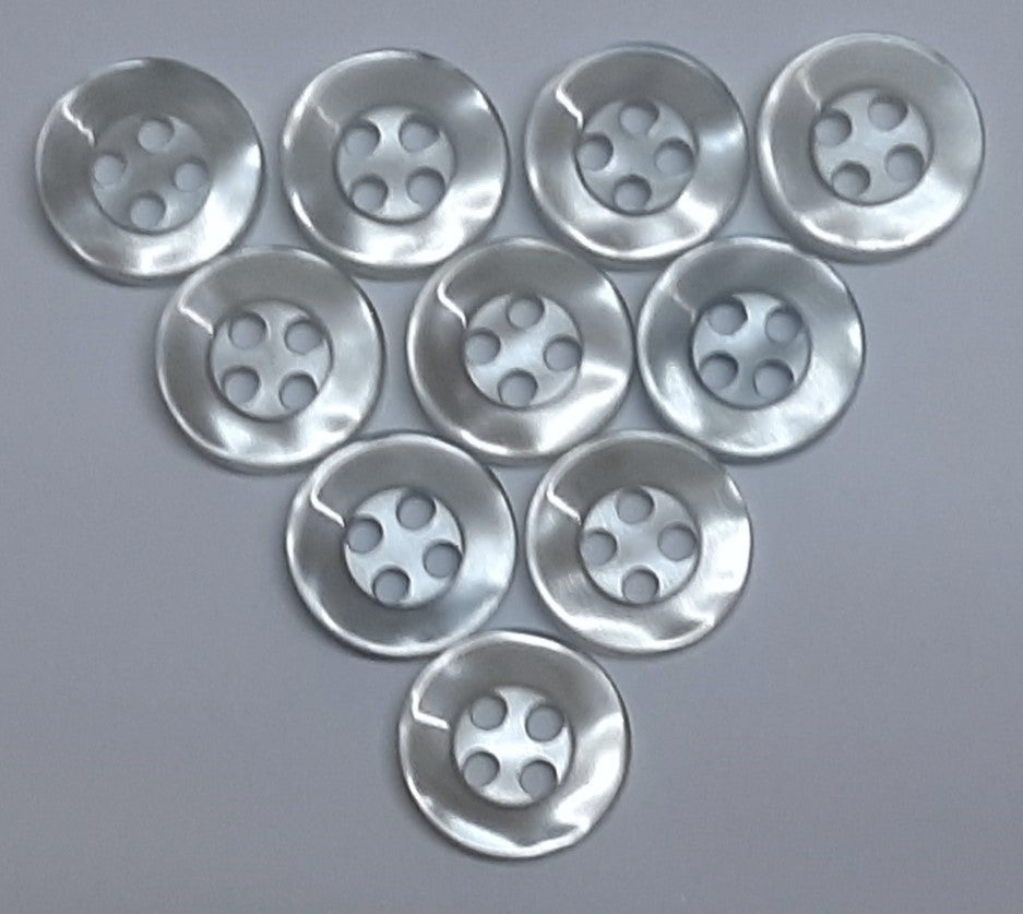 Buttons 50 Vintage 4 Hole for Dress Shirts Pearlesque Mint Blue Tint 10.6mm NOS