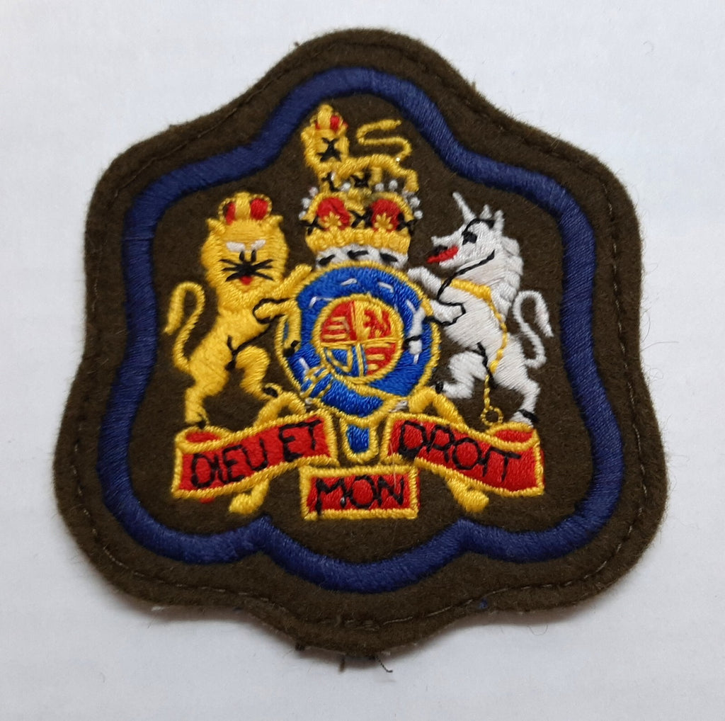 RSM Coat of Arms Arm Patch Blue Border RE Signals REME Sergeant Major Insignia