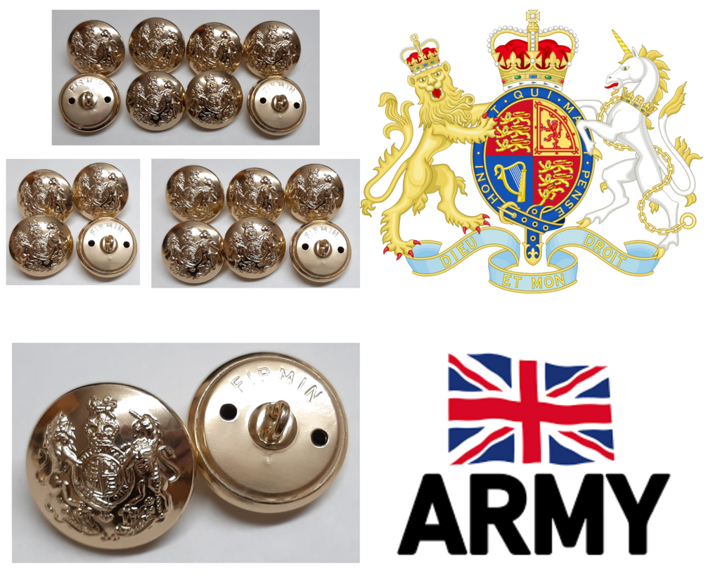 British Army The Royal Coat of Arms General Service Buttons 40L - NEW