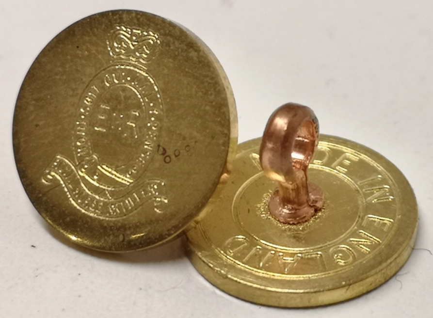 Blazer Buttons Engraved with Royal Horse Artillery Insignia 24L Brass Coloured