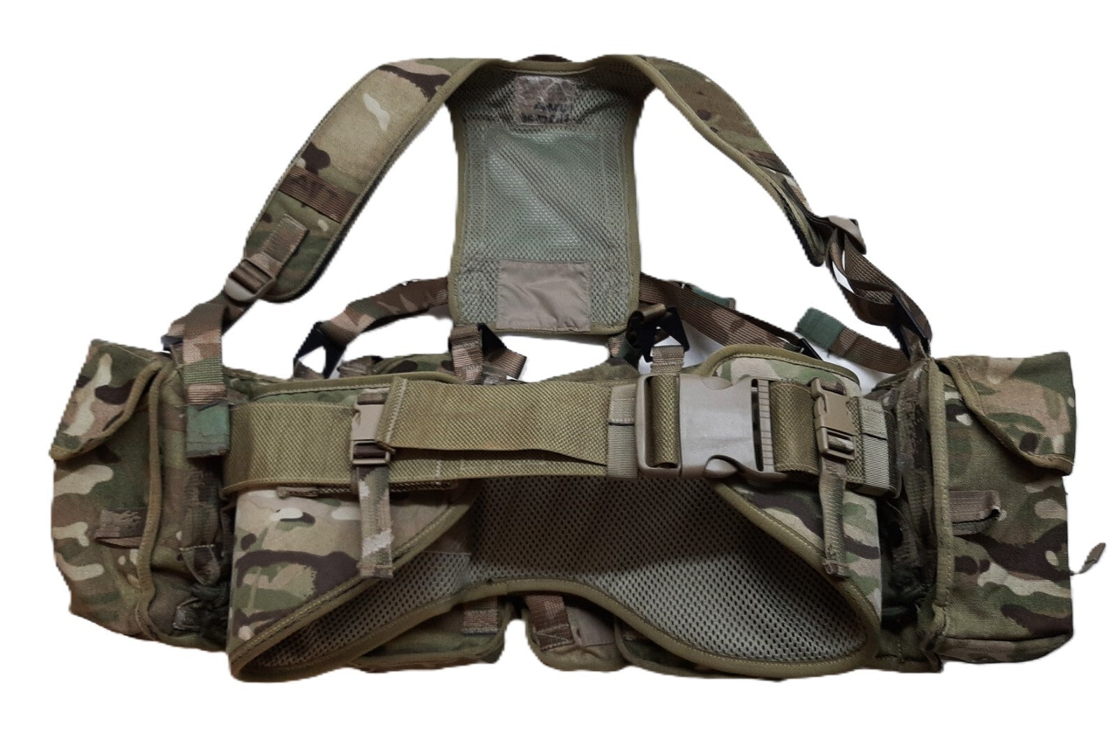 Airborne Army Webbing British Assault Camo Belt Yoke & Assorted Pouches (5)