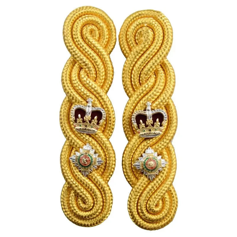 Genuine British Army Officers Ceremonial Gold Wire Cords Shoulder No Rank - NEW