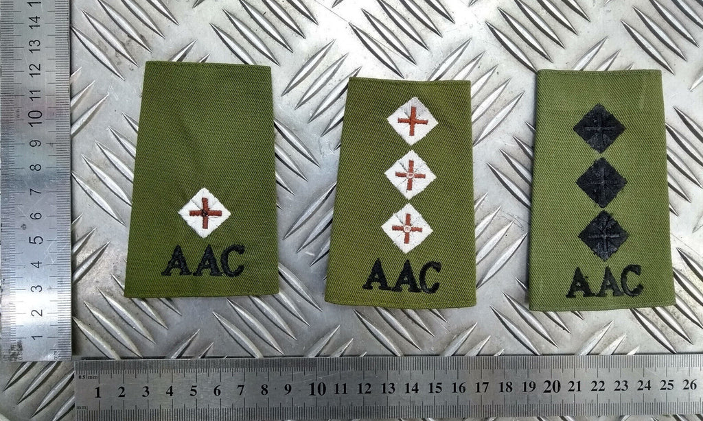 Army Air Corps AAC OD Green Rank Slides Genuine British Army - NEW