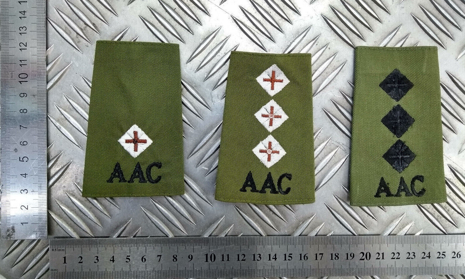 Army Air Corps AAC OD Green Rank Slides Genuine British Army - NEW