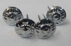 Genuine Issue 13.2mm Chrome Basic Rose Ornament Decorations x 4 NEW