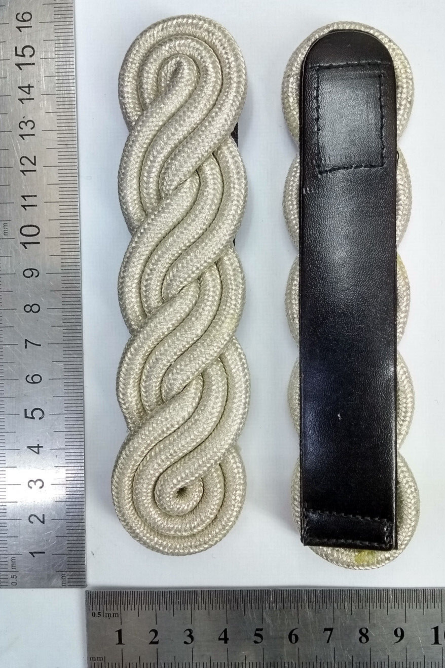 Genuine British Army Officers Ceremonial Silver Wire Cords Shoulder No Rank NEW