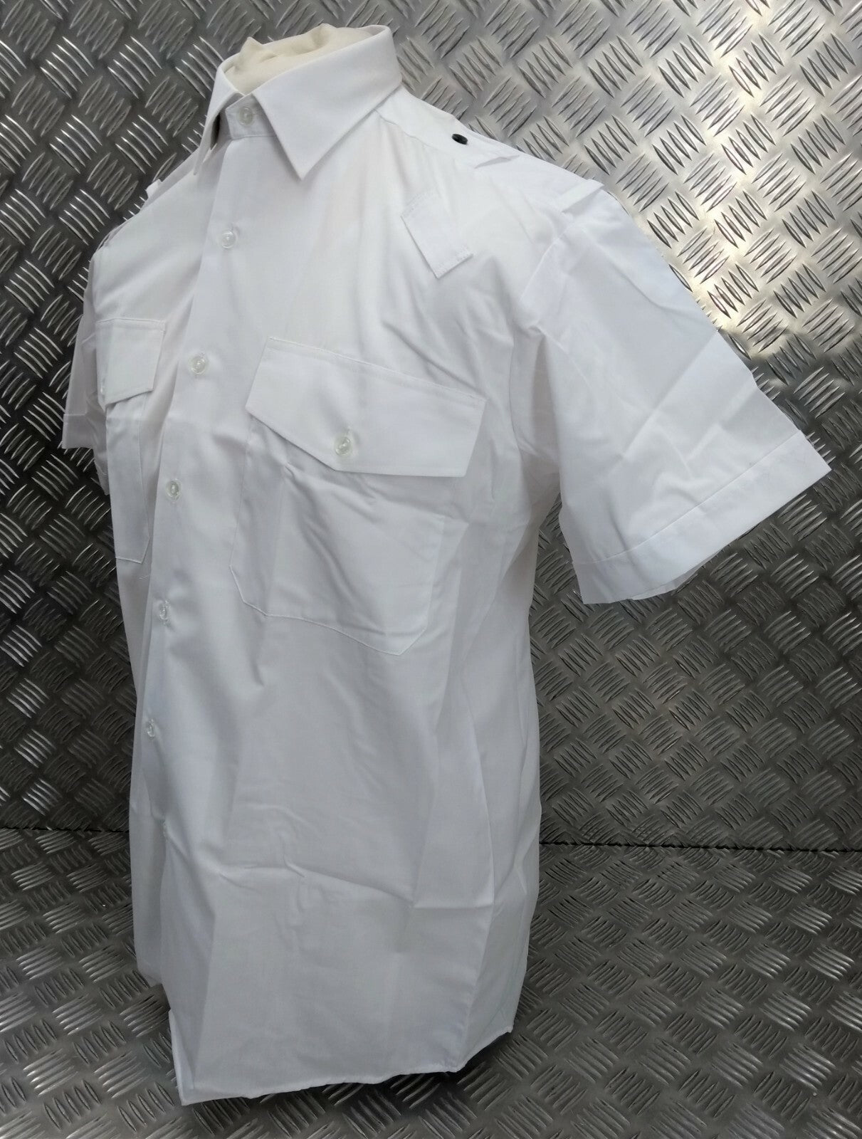 Dress Shirt White Short Sleeves Security Style Size 14.5" Collar NEW