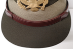 United States Army Officer's Peaked Cap Green with Beige Hatband & Hat Badge