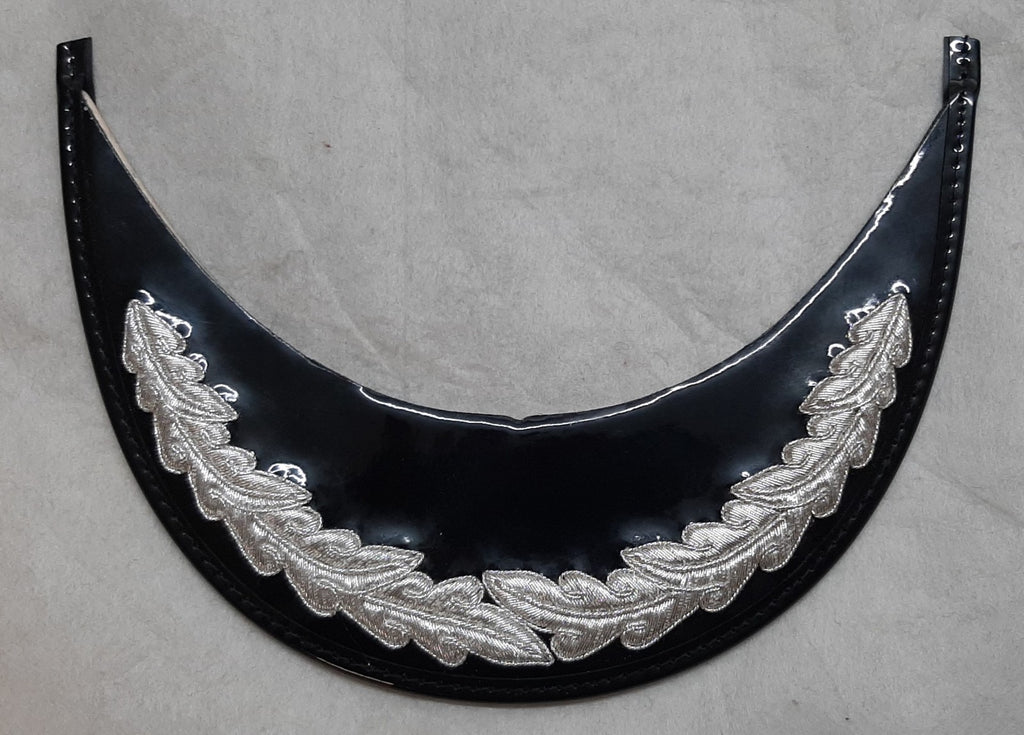 Officers Patent Peak British Forces Dress Hat Visor 1 Row Oak Leaf Silver Braid
